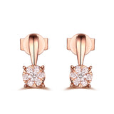 Rose Gold Cluster Diamond Pendant S2012150 and Rose Gold Cluster Ring S2012151 and Rose Gold Cluster Earring S2012152