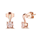 Rose Gold Cluster Diamond Pendant S2012150 and Rose Gold Cluster Ring S2012151 and Rose Gold Cluster Earring S2012152