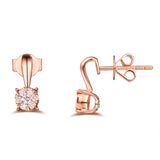 Rose Gold Cluster Diamond Pendant S2012150 and Rose Gold Cluster Ring S2012151 and Rose Gold Cluster Earring S2012152