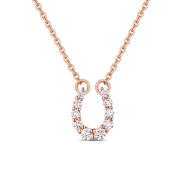 Rose Gold Diamond Horseshoe Pendant - S2012138