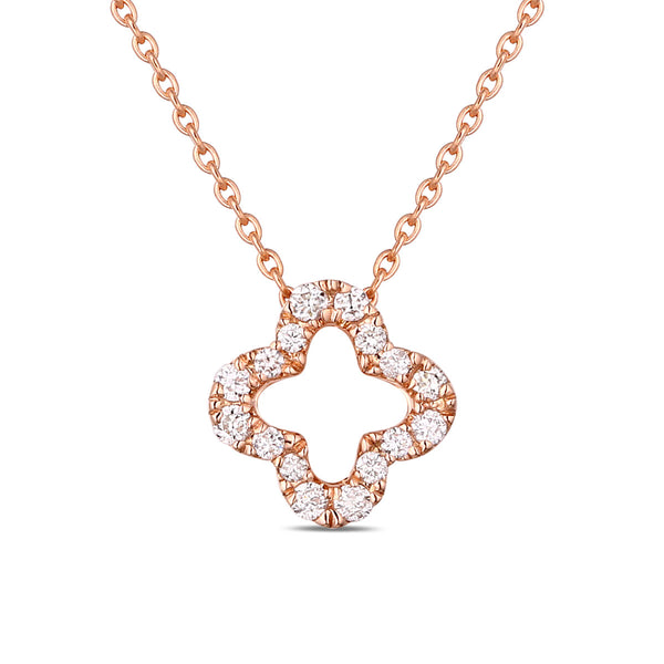 Rose Gold Diamond Flower Pendant - S2012139