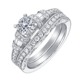 Fancy Cut Round and Taper Diamond Engagement Ring S2012078A and Matching Wedding Ring S2012078B