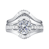 Fancy Cut Round and Taper Diamond Engagement Ring S2012086A and Matching Wedding Ring S2012086B
