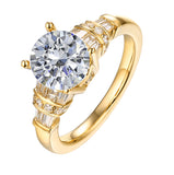 Fancy Cut Round and Taper Diamond Engagement Ring S2012087A