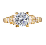 Fancy Cut Round and Taper Diamond Engagement Ring S2012087A