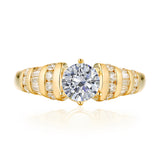 Fancy Cut Round and Taper Diamond Engagement Ring S2012089A
