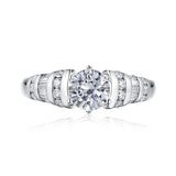 Fancy Cut Round and Taper Diamond Engagement Ring S2012089A