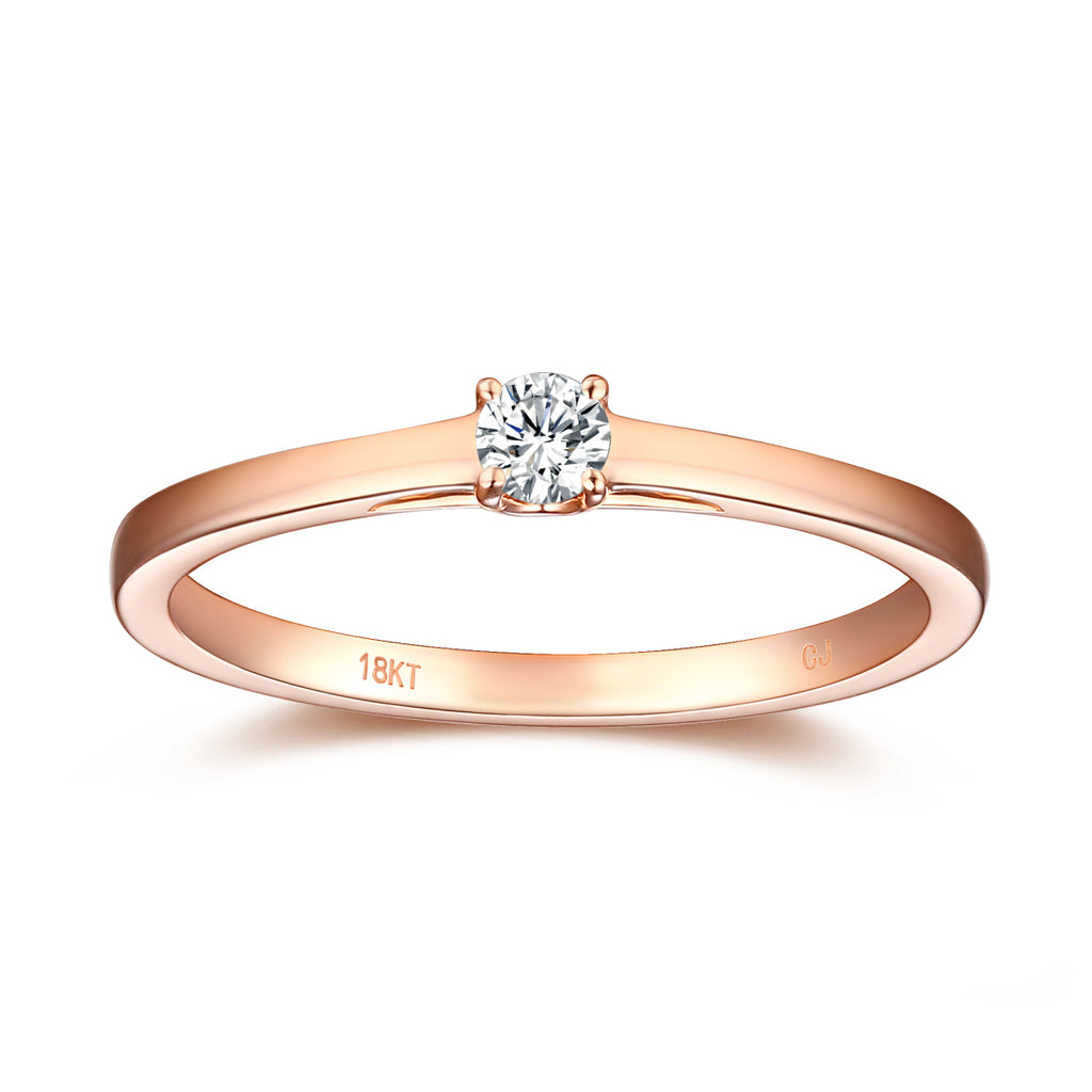 Rose Gold Diamond Solitiare Promise Ring - S2012169