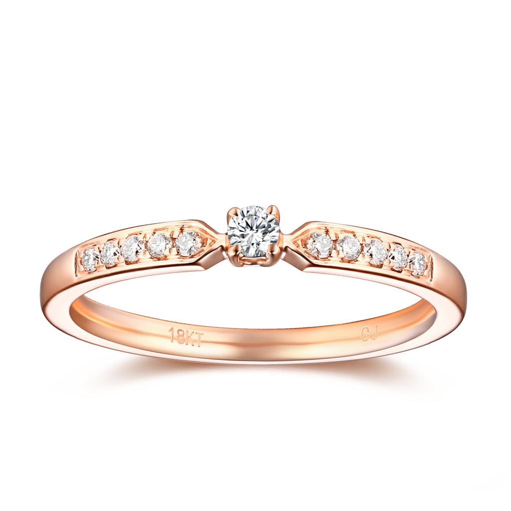 Rose Gold Diamond Solitaire Plus Promise Ring - S2012170