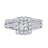 Cushion Cut Engagement Ring S201607A and Band Set S201607B