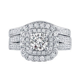 Mystere Halos Round Engagement Ring S201594A and Band Set S201594B