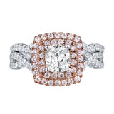 Cushion Cut Diamond Engagement Ring S201616A and Band Set S201616B