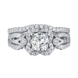 Cushion Cut Engagement Ring S201599A and Band Set S201599B