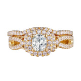 Cushion Cut Engagement Ring S201598A and Band Set S201598B