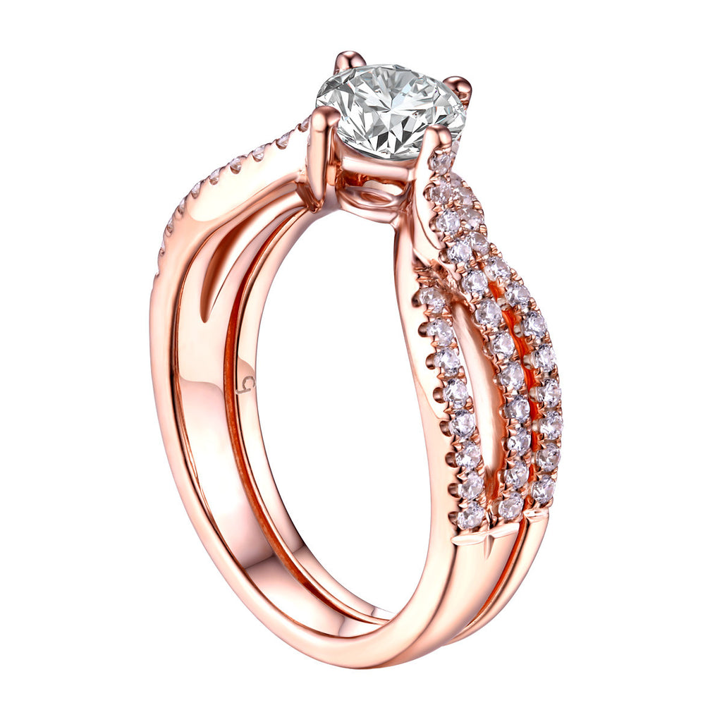 Round Diamond Engagement Ring S201628A and Band Set S201628B