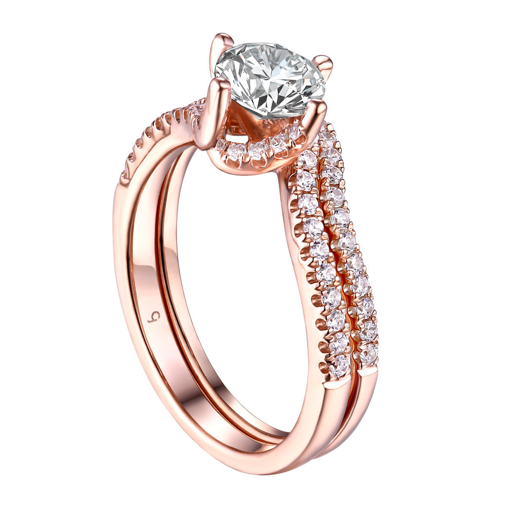 Round Diamond Engagement Ring S201629A and Band Set S201629B