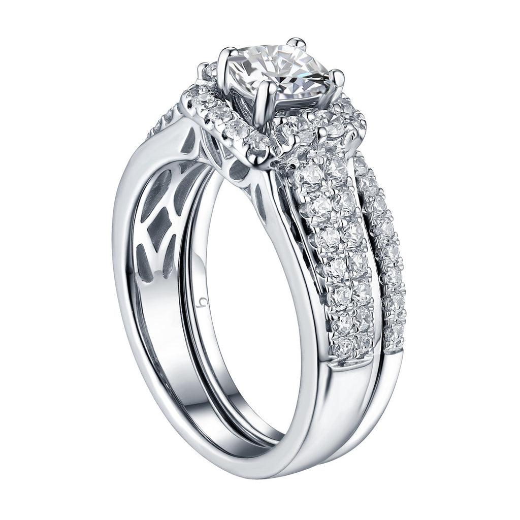 Cushion Cut Engagement Ring S201608A and Band S201608B