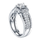 Cushion Cut Engagement Ring S201608A and Band S201608B