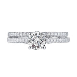 Modern Round Engagement Ring S201590A and Band Set S201590B