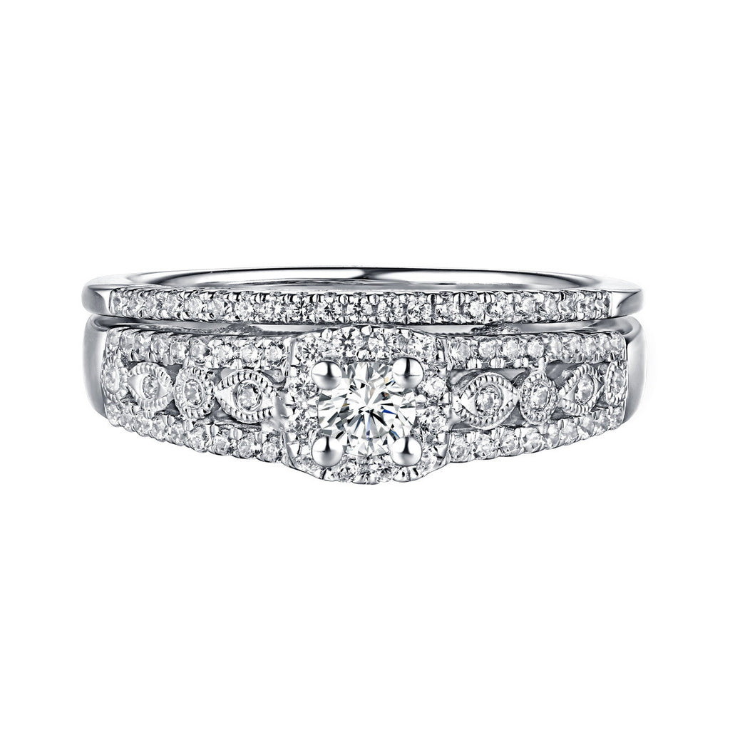 Beau Diamond Engagement Ring S201865A and Band Set S201865B