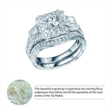 Taj Engagement Ring SV0222A and Wedding Ring SV0222B Set