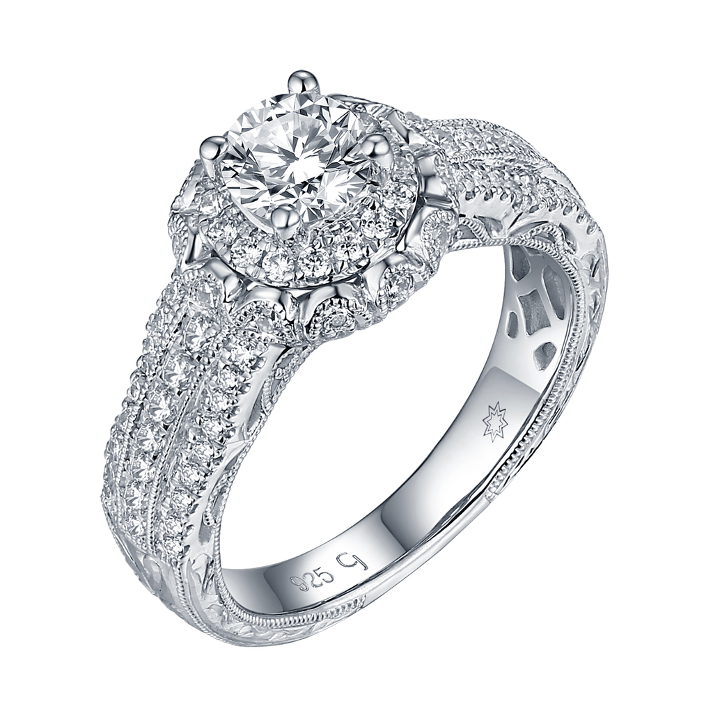 Renaissance Engagement Ring SV0224A and Band SV0224B Set