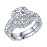 Renaissance Engagement Ring SV0228A and Band SV0228B Set