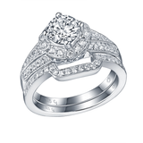 Taj Engagement Ring SV0231A and Wedding Ring SV0231B Set