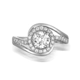 Modern Engagement Ring S201803A and Band Set S201803B