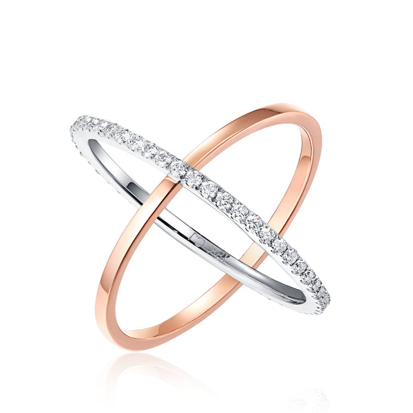 Rose Gold and White Gold Diamond Fashion Ring - S2012202