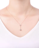 Rose Gold Bezel Set Diamond Drop Neckalce - S2012261