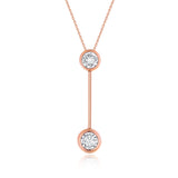 Rose Gold Bezel Set Diamond Drop Neckalce - S2012261