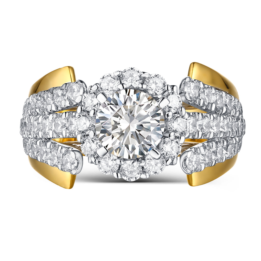 Mystere Halos Round Engagement Ring S2012675A and Band Set S2012675B