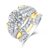 Mystere Halos Round Engagement Ring S2012675A and Band Set S2012675B