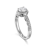 Round Diamond Halo Engagement Ring S201532A and Band Set S201532B