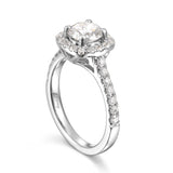 Round Diamond Halo Engagement Ring S201537A and Band Set S201537B
