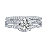 White Gold Round Engagement Ring S201634A and Band S201634B