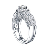 White Gold Round Engagement Ring S201641A and Band S201641B