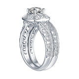 White Gold Round Engagement Ring S201655A and Band S201655B