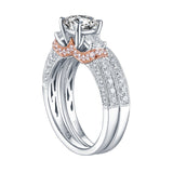 White Gold Round Engagement Ring S201656A and Band S201656B