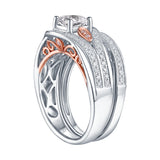 White Gold Round Engagement Ring S201658A and Band S201658B