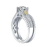 White Gold Round Engagement Ring S201659A and Band S201659B