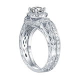 White Gold Round Engagement Ring S201660A and Band S201660B