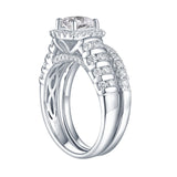 White Gold Round Engagement Ring S201661A and Band S201661B