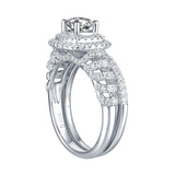 White Gold Round Engagement Ring S201664A and Band S201664B