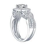 White Gold Round Engagement Ring S201671A and Band S201671B