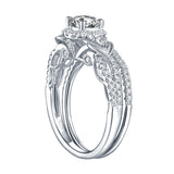 White Gold Round Engagement Ring S201676A and Band S201676B