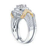 White Gold Round Engagement Ring S201780A and Band S201780B