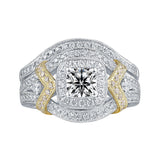 White Gold Round Engagement Ring S201780A and Band S201780B