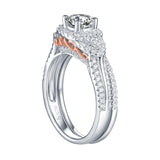 White Gold Round Engagement Ring S201783A and Band S201783B